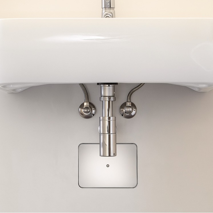 Unicount Koax 2'' avec T pour système d'installation TECEprofil (TECE) avec plaque de recouvrement blanche (blanc alpin)